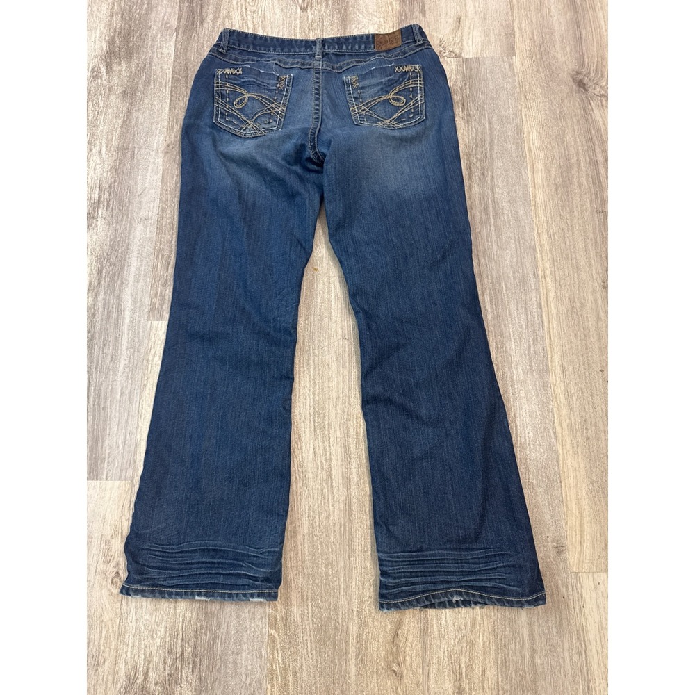 Women’s Dark Wash Bootcut Jeans - Blue - Picture 8 of 9